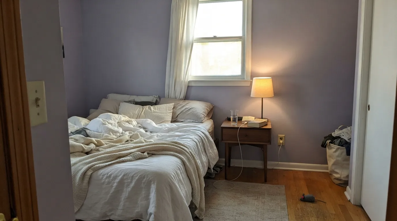 Benjamin Moore Hazy Lilac in a real room