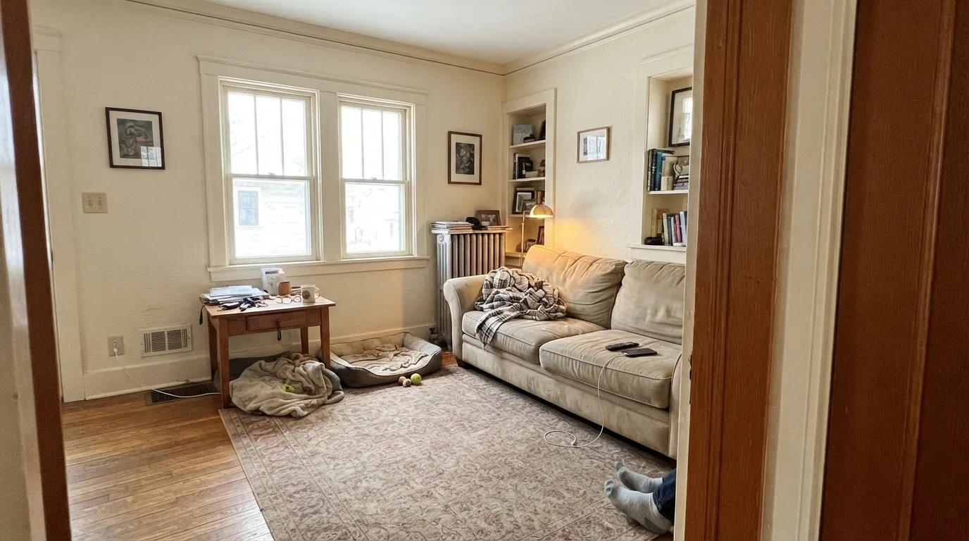 Benjamin Moore Ivory White in a real room