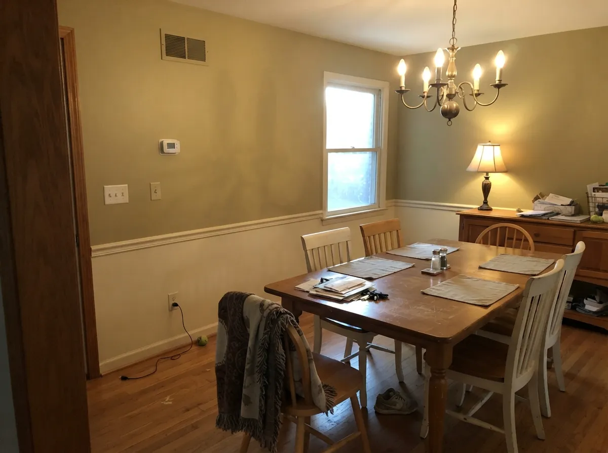 After dark it deepens instead of going flat — the reason warm tans still beat greige in dining rooms with brass and wood.