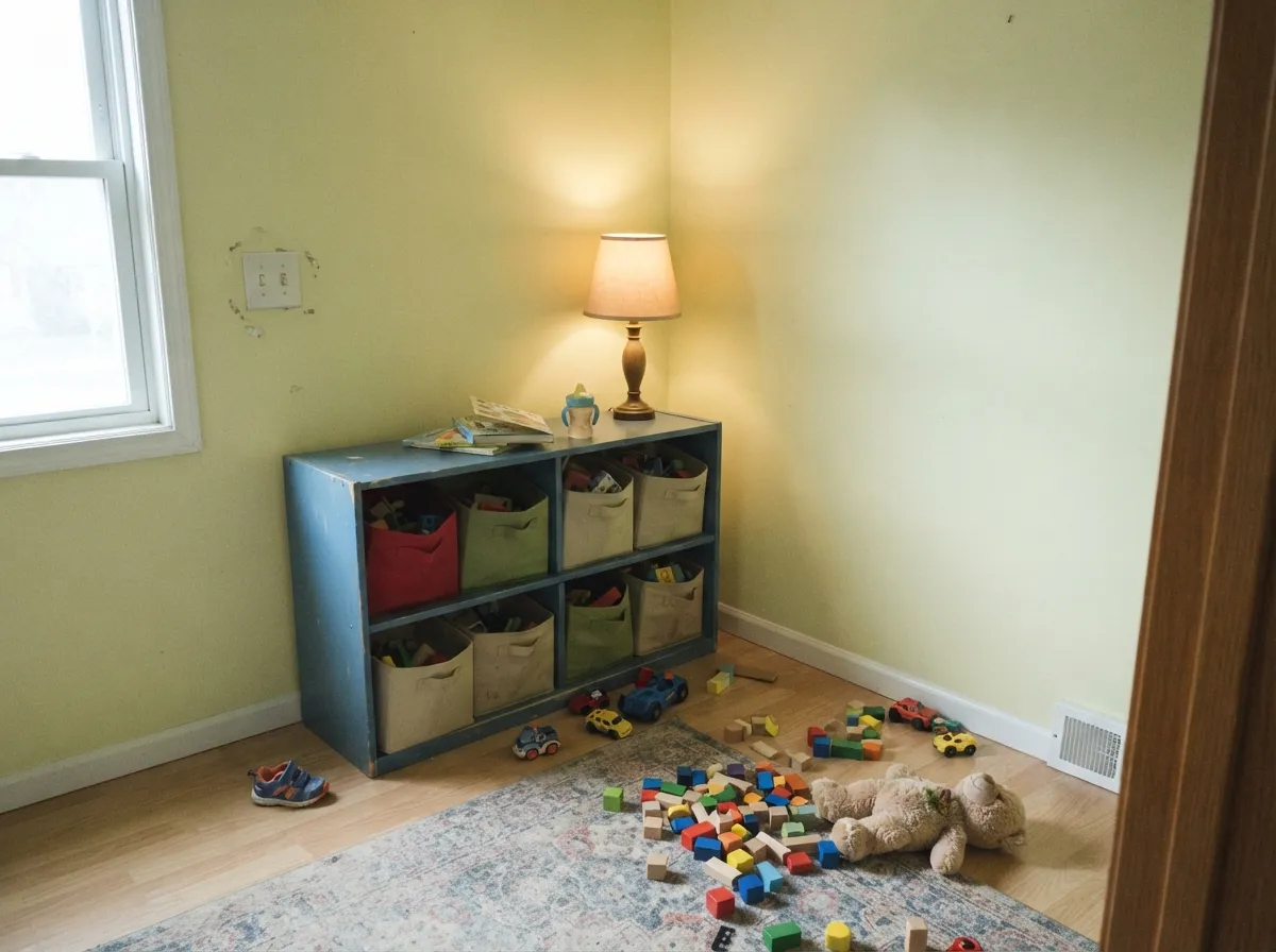 In a playroom it lets bright toys and art look intentional — a color a kid does not outgrow at eight.
