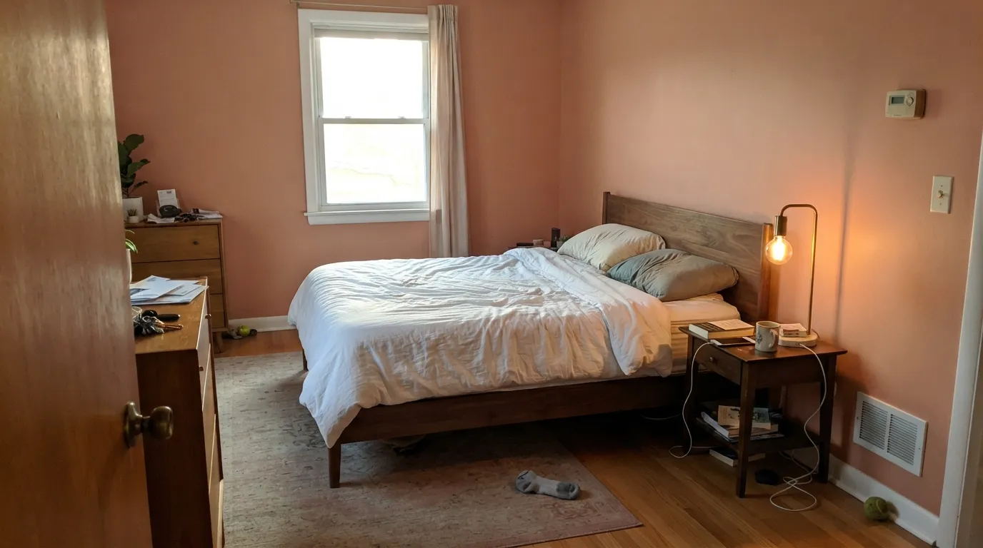 Benjamin Moore Mesa Peach in a real room