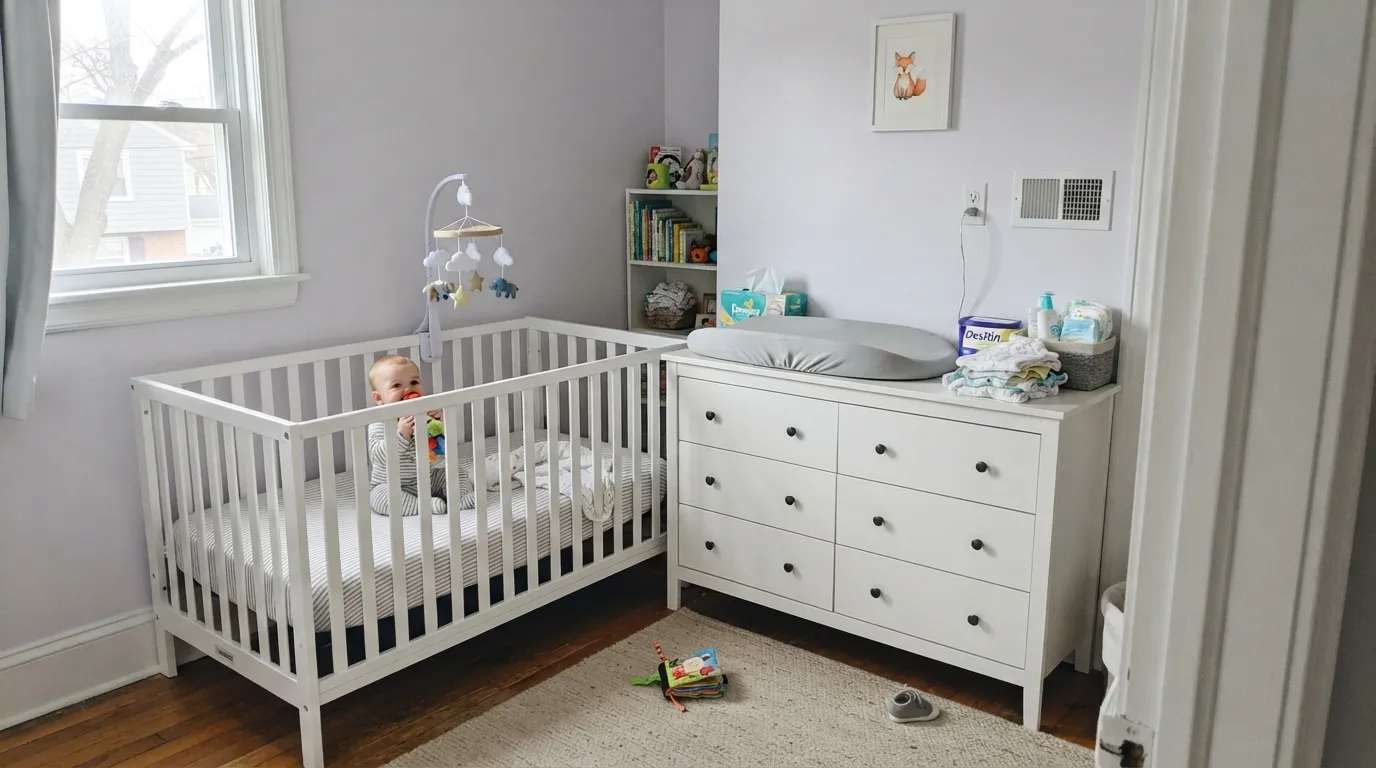 Benjamin Moore Misty Lilac in a real room