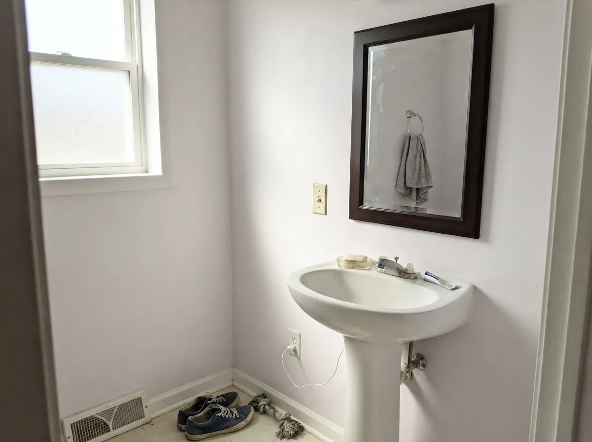 A small room takes the full lilac without it fighting anything — one of its best real jobs.