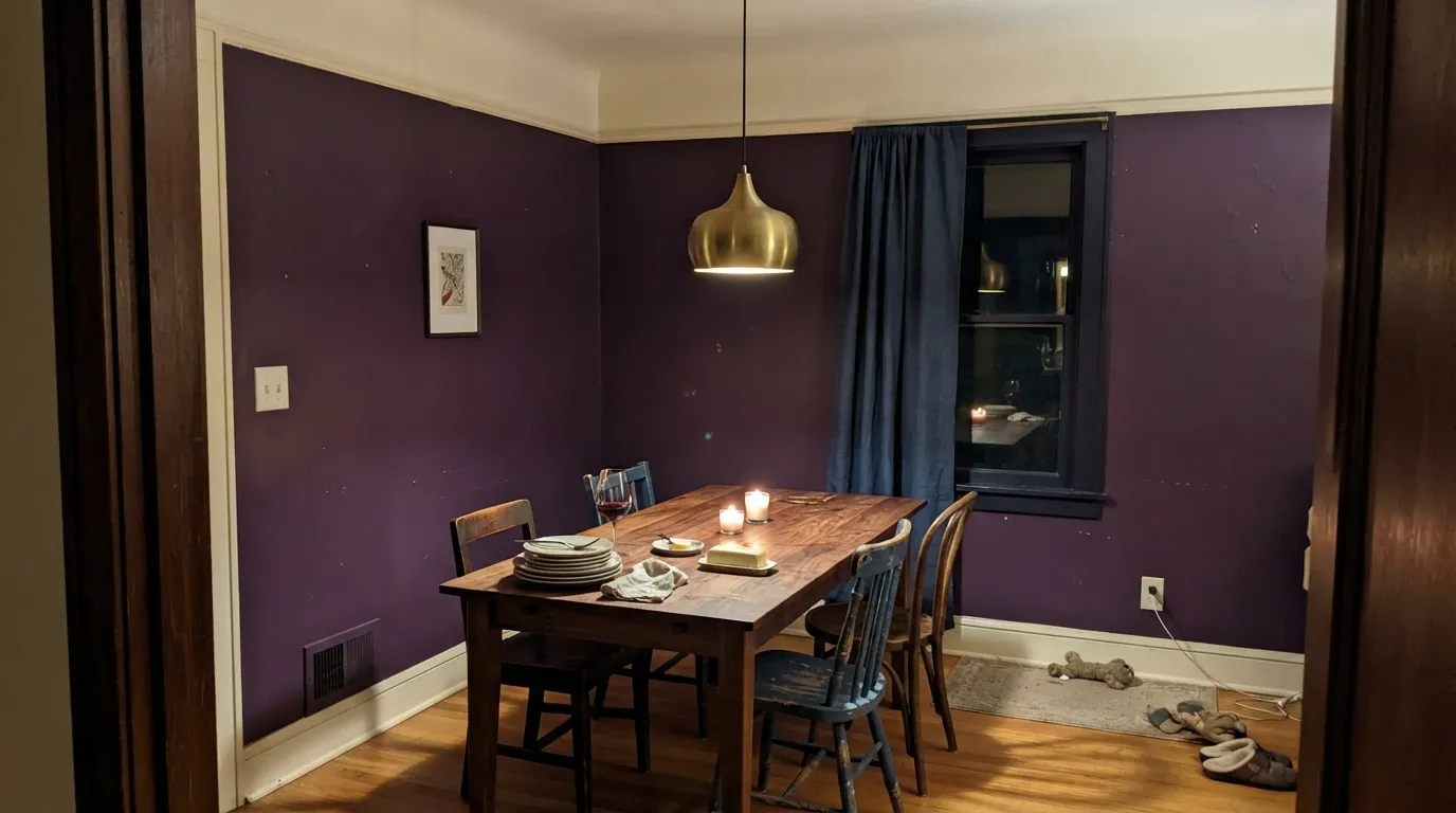 Benjamin Moore Mystical Grape in a real room