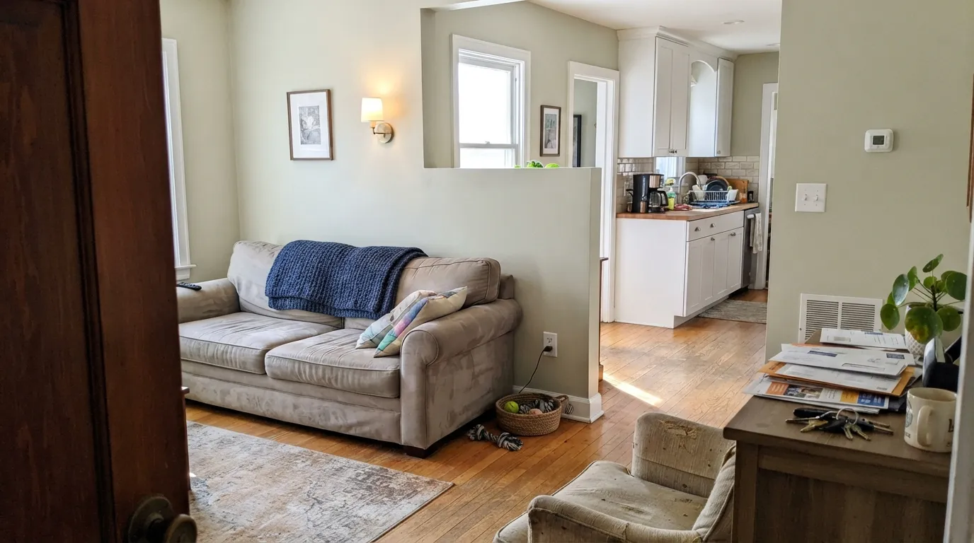 Benjamin Moore November Rain in a real room
