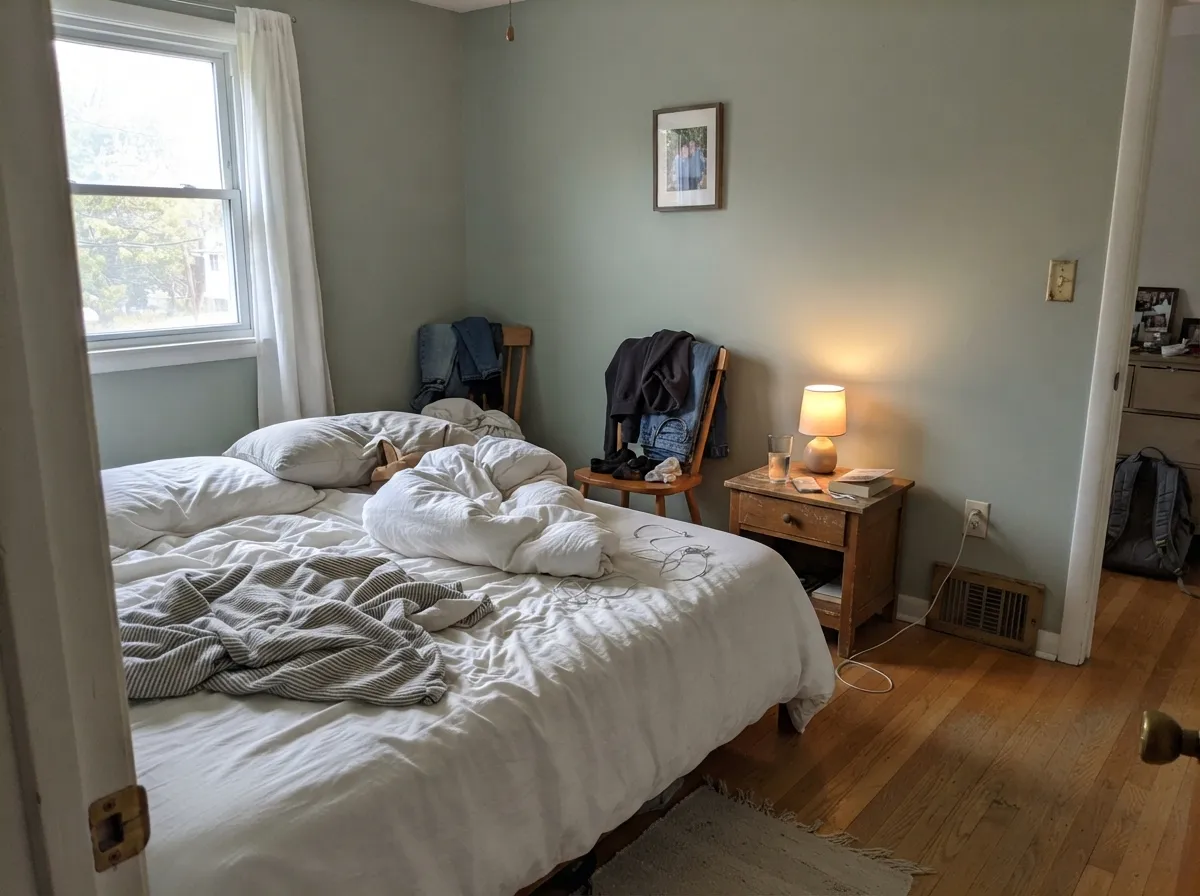 Morning east light is when the green reads freshest — the same wall settles down and looks grayer by evening.