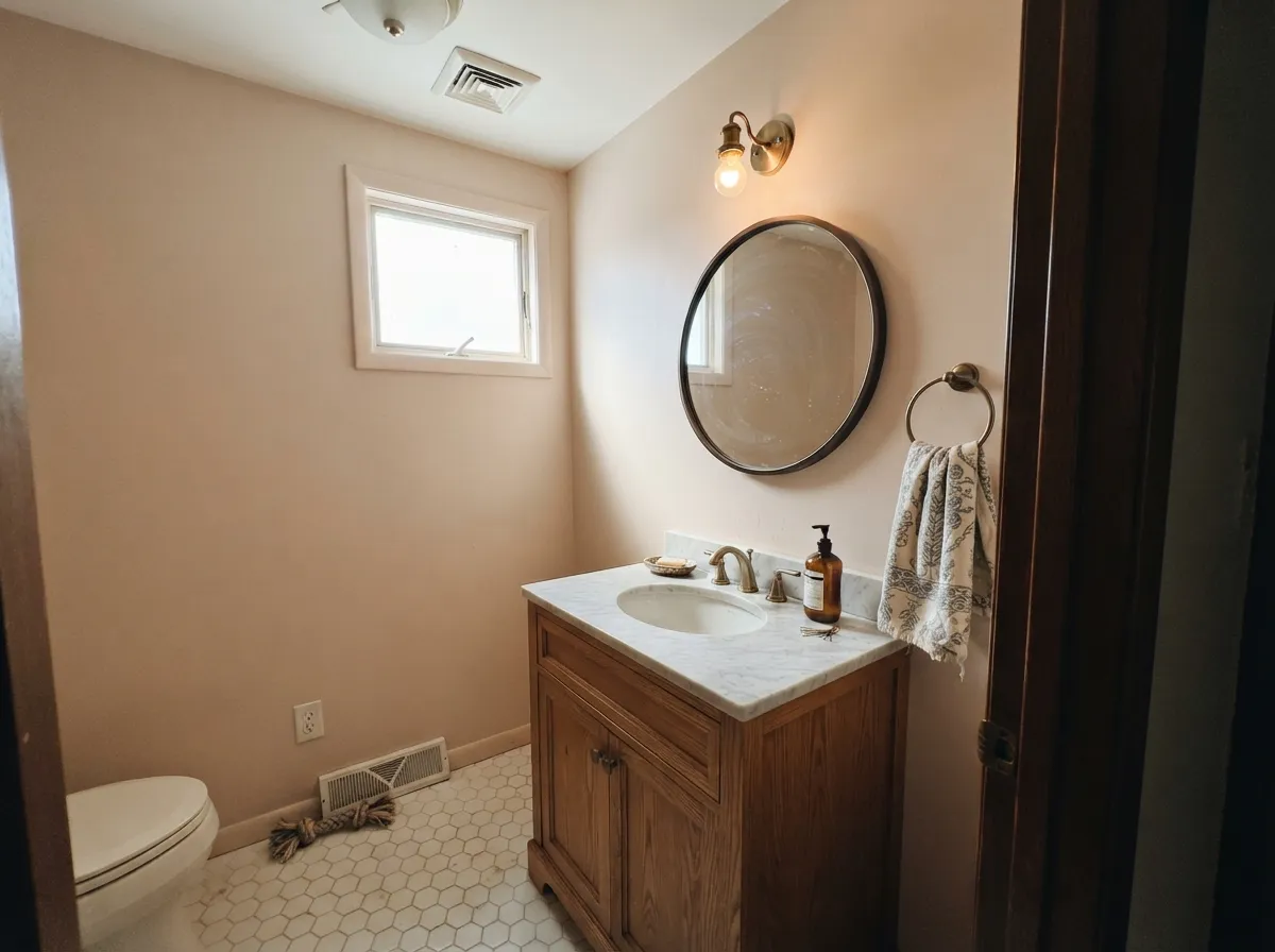 Its best small-room job: four close walls read as a deliberate, expensive choice, not an accident.