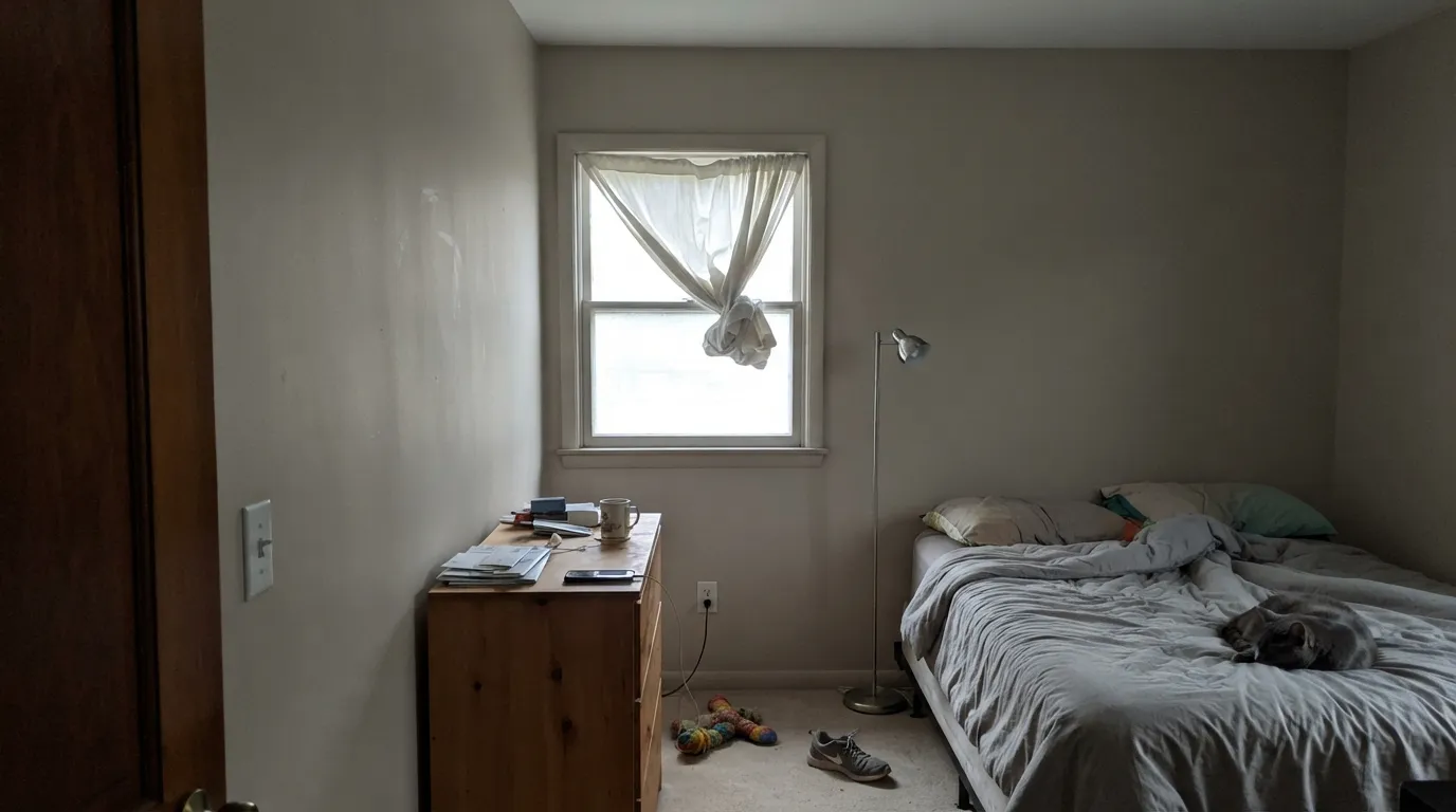 The honest shot: cool light and a cool LED bulb drain the peach out and leave a dull, dingy beige-gray — the exact complaint behind the one-star reviews.
