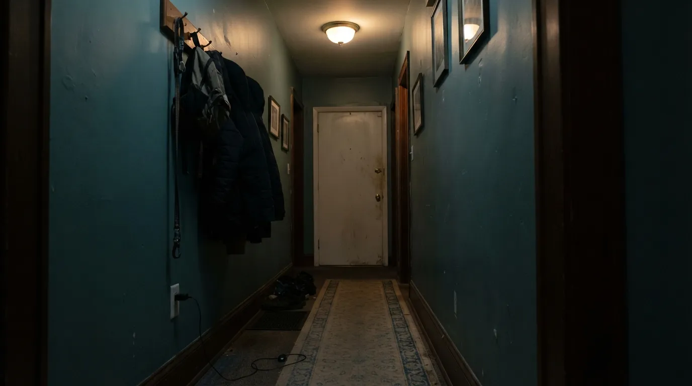 The honest shot: with no direct light at all, the jewel tone collapses into a flat, murky dark — the exact room behind the "too dark for me" reviews.
