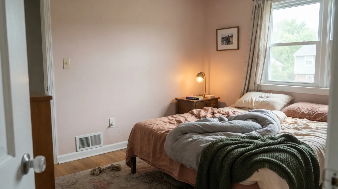 Proposal in real daylight — soft, warm, and close enough to neutral that most guests won't call it pink.