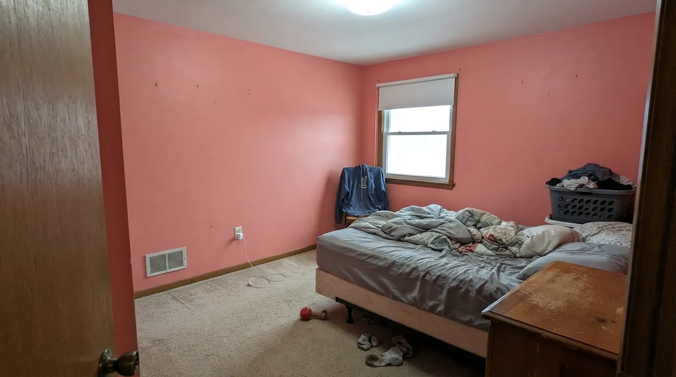 The honest shot: cool LED light and a north window drain the peach out, leaving a flat, dull pink instead of the sunset glow — the exact complaint behind most disappointed reviews.