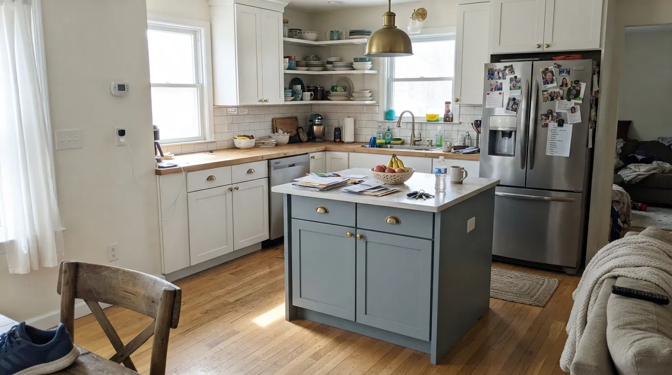 Benjamin Moore Santorini Blue in a real room