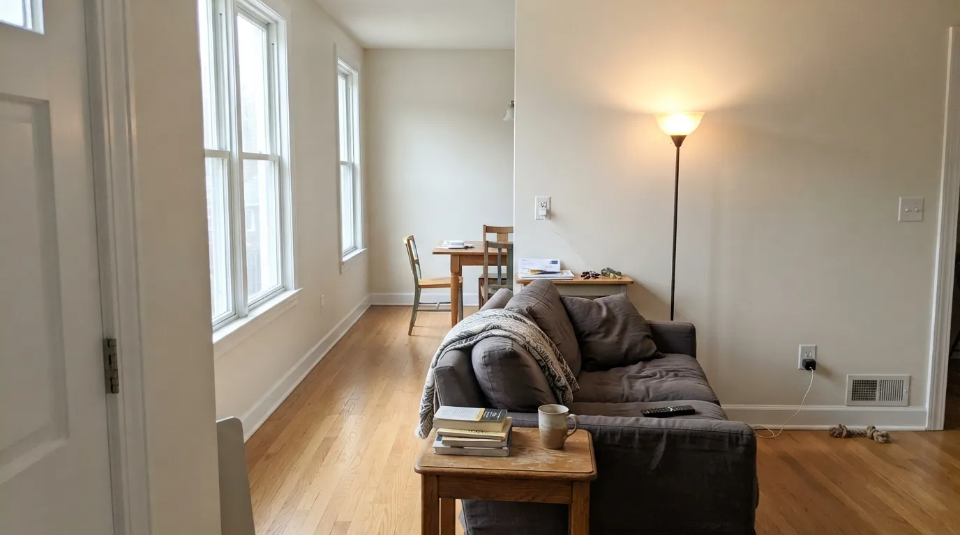 Benjamin Moore Silver Satin in a real room