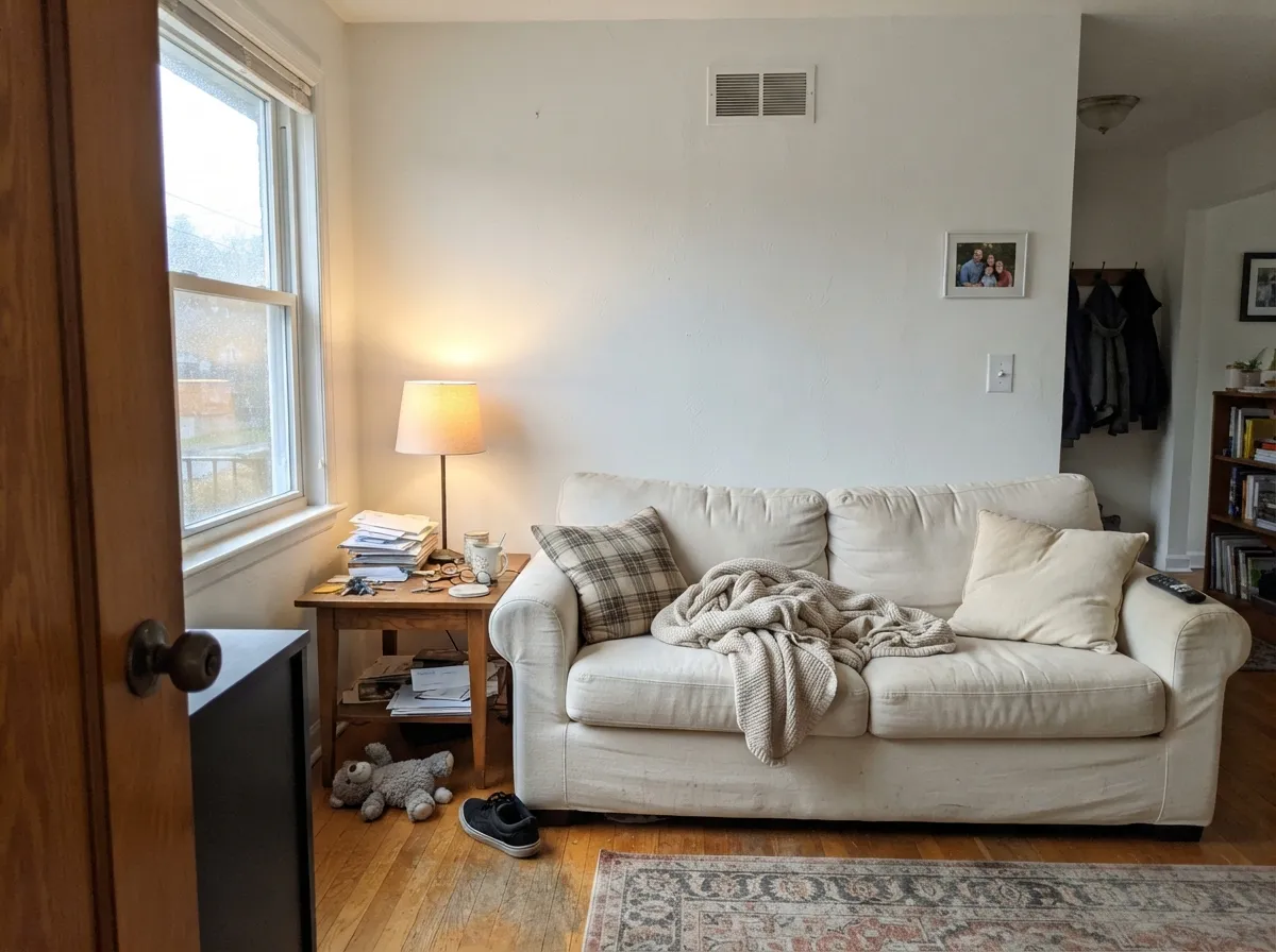 The north-room specialist: where cooler whites go gray and grim, Simply White keeps the room warm.