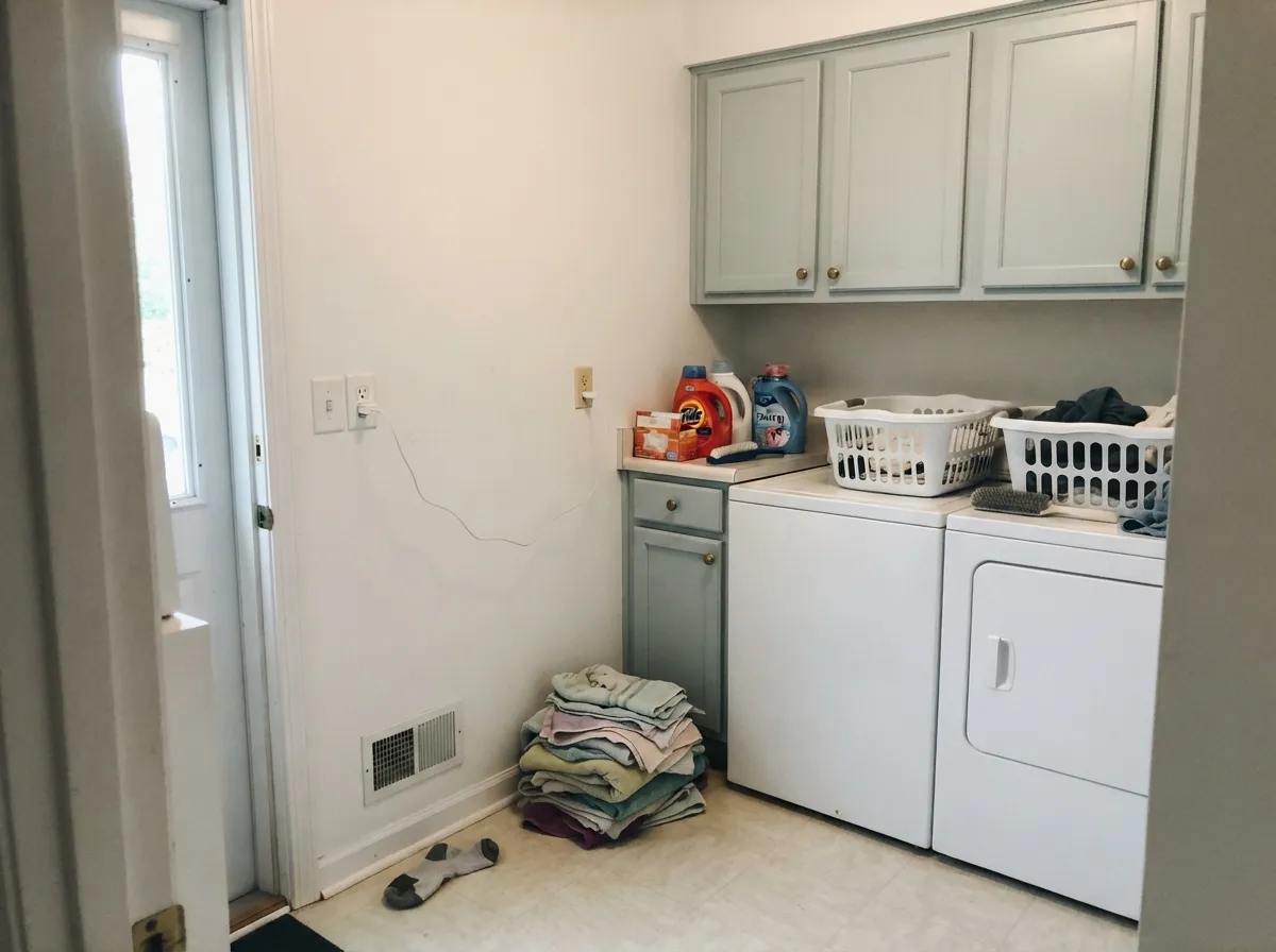 On cabinets the color holds steady all day, because the white wall around it gives the eye a fixed reference.