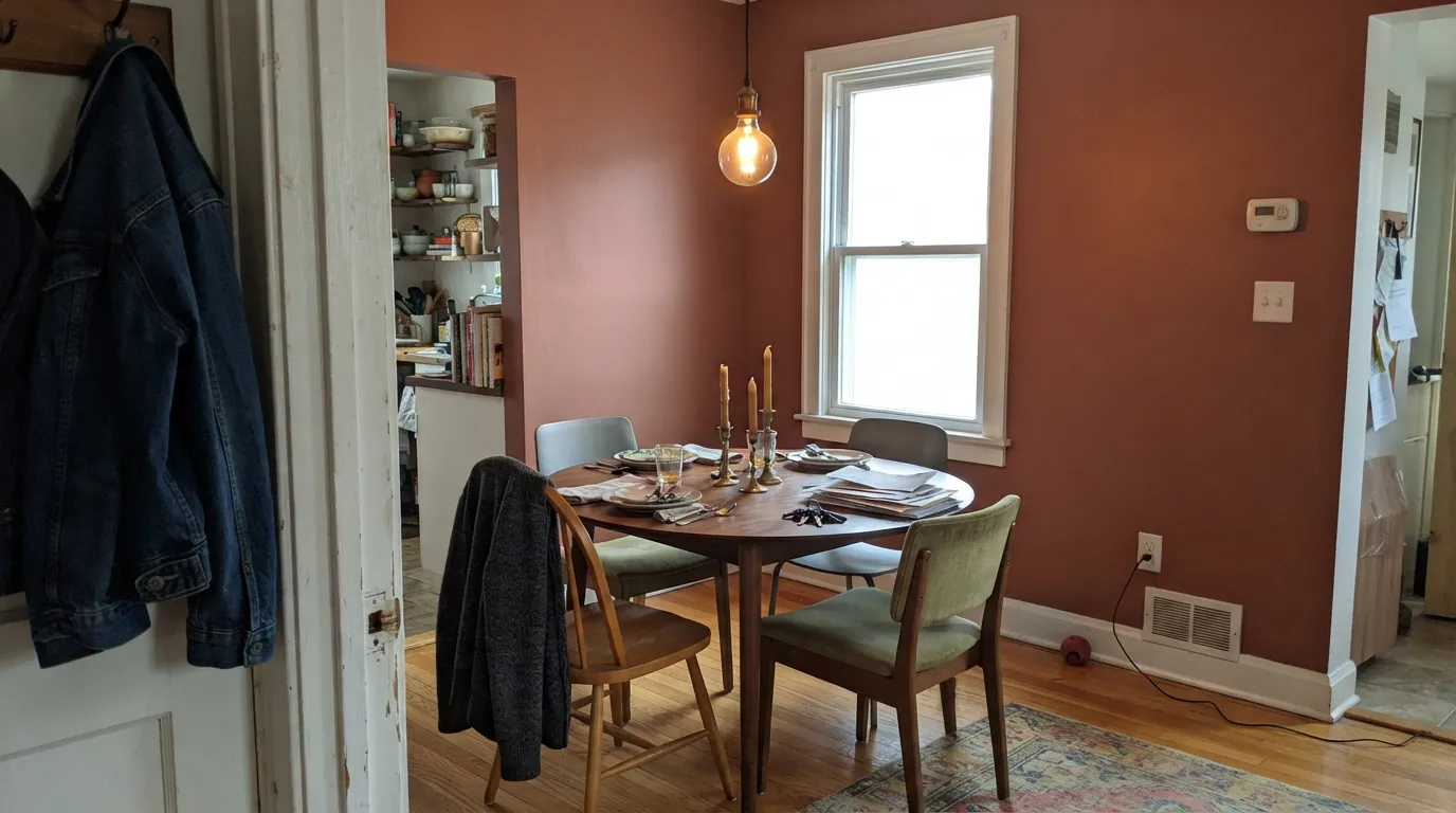 Benjamin Moore Terra Mauve in a real room