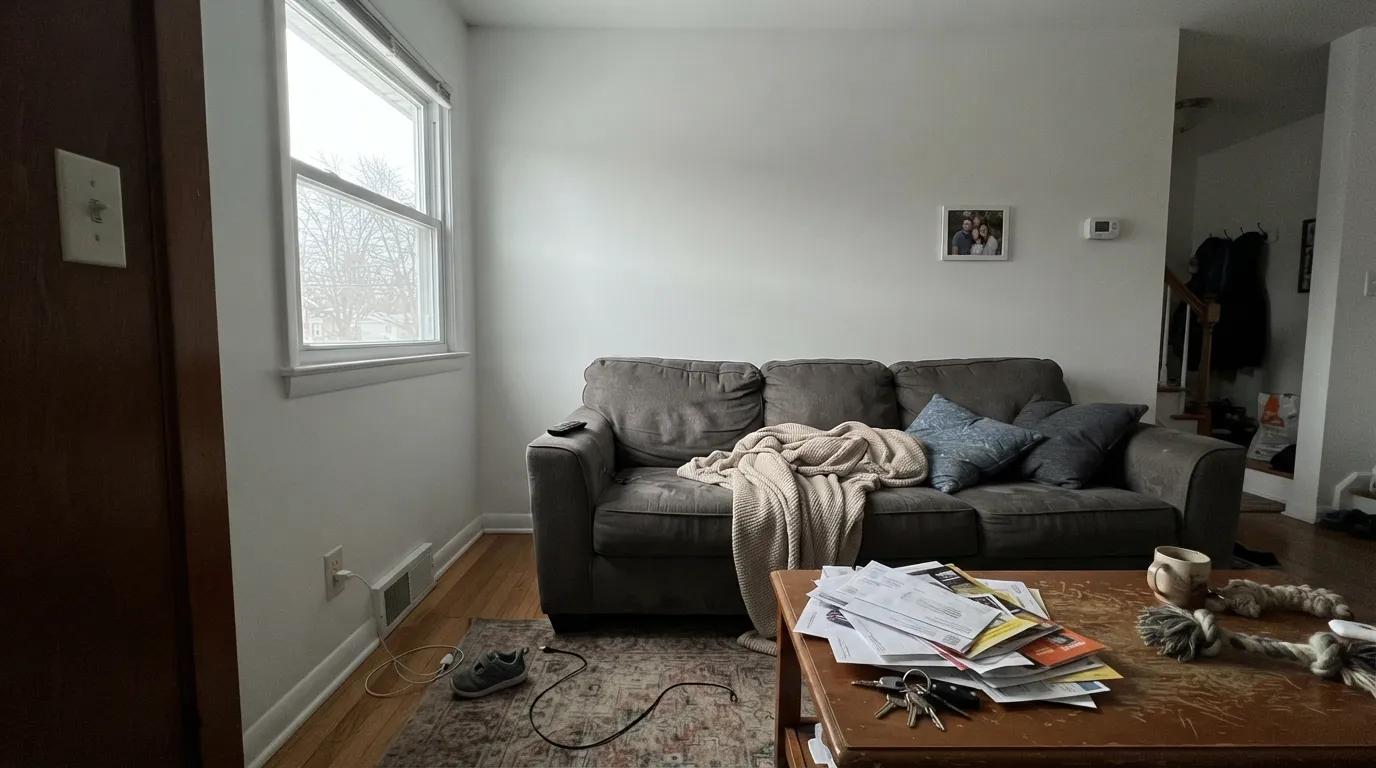The honest shot: with no undertone to fall back on, Fresh Kicks on bare walls in dim north light goes flat and institutional instead of clean — the exact complaint behind most of its wall-paint regrets.