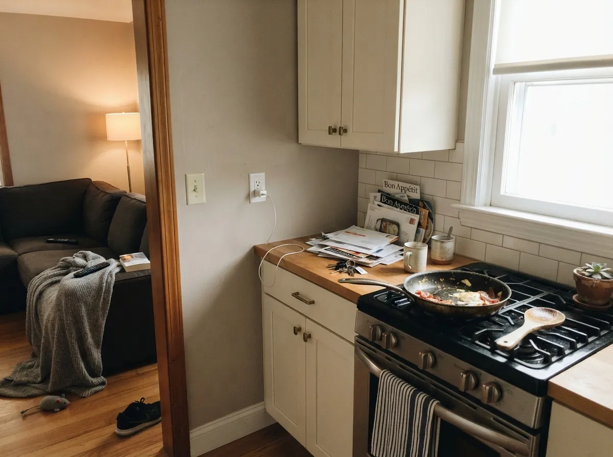 With oak, brass and a warm cabinet white, Greige holds the walls without going beige-builder.