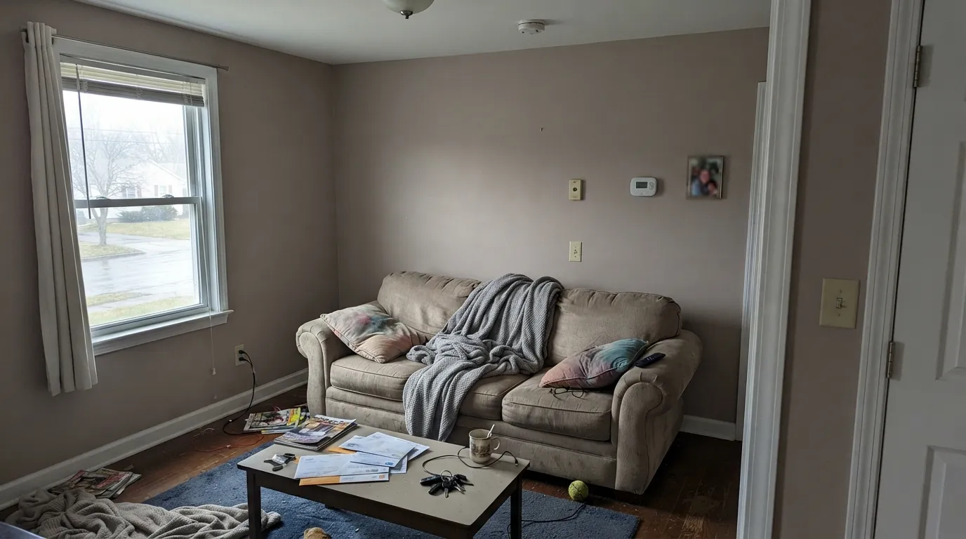 The honest shot: in a dim north room Greige is not the light greige people pictured — the beige drains and the walls go muddy and a step too dark.