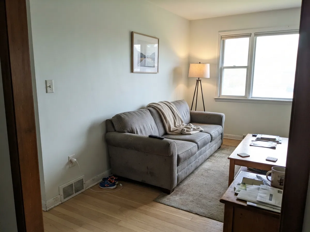Whole-house walls in real afternoon sun — Classic White stays white, not cream, with the same color on the trim so nothing looks dingy.
