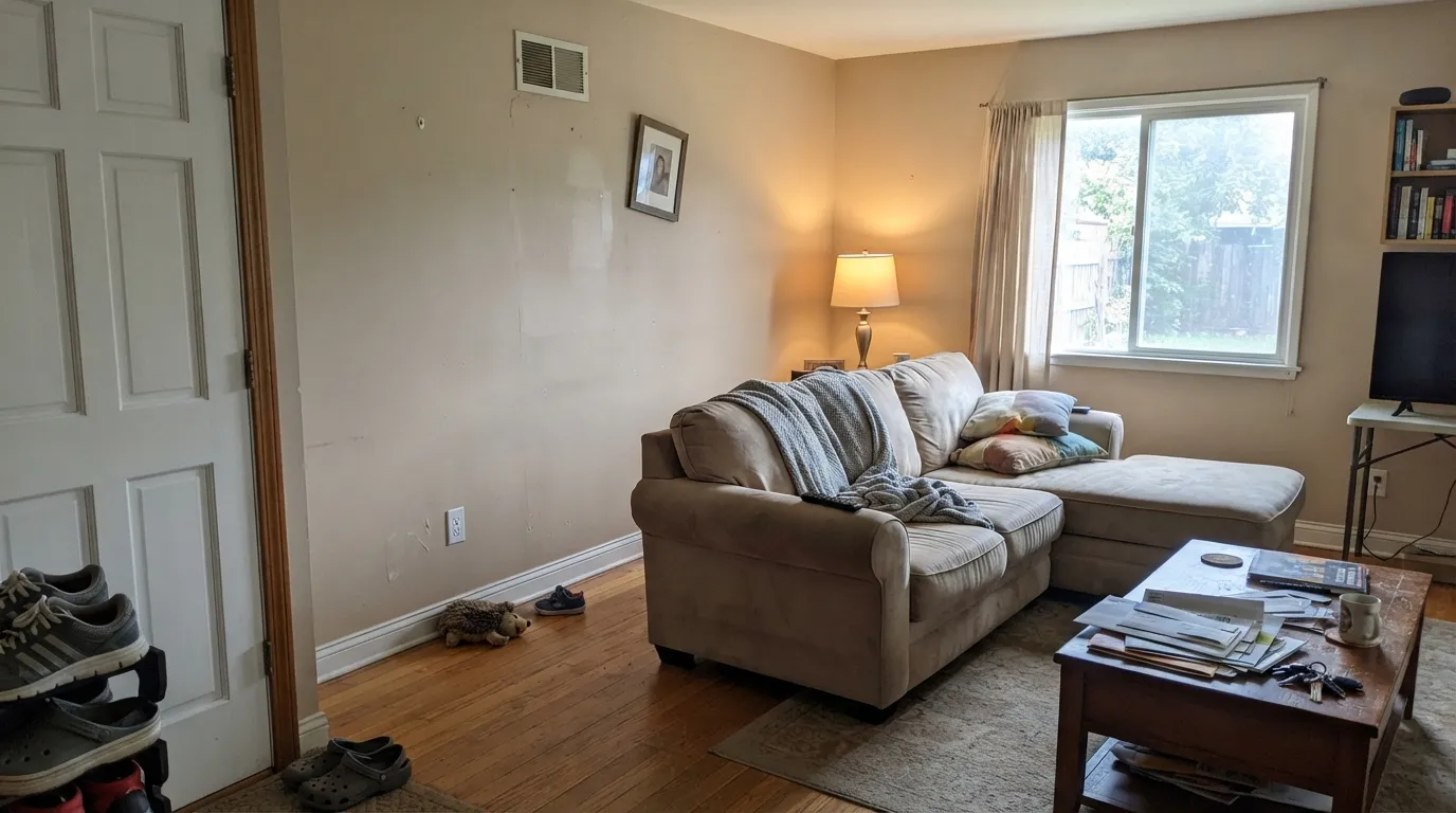 Dunn-Edwards Desert Suede in a real room
