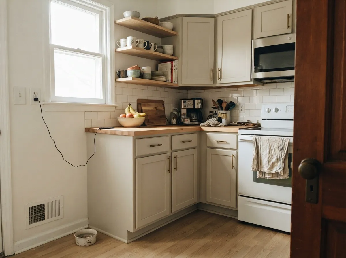On cabinets it reads as a whisper of gray sophistication next to pale oak and brass, without going full greige.