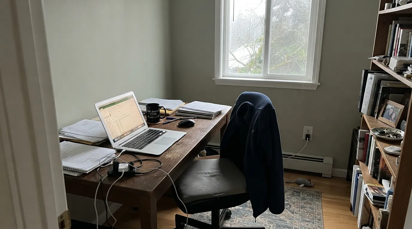 The honest shot: cool, overcast north light drains the green almost completely — the exact setup where this color disappoints.