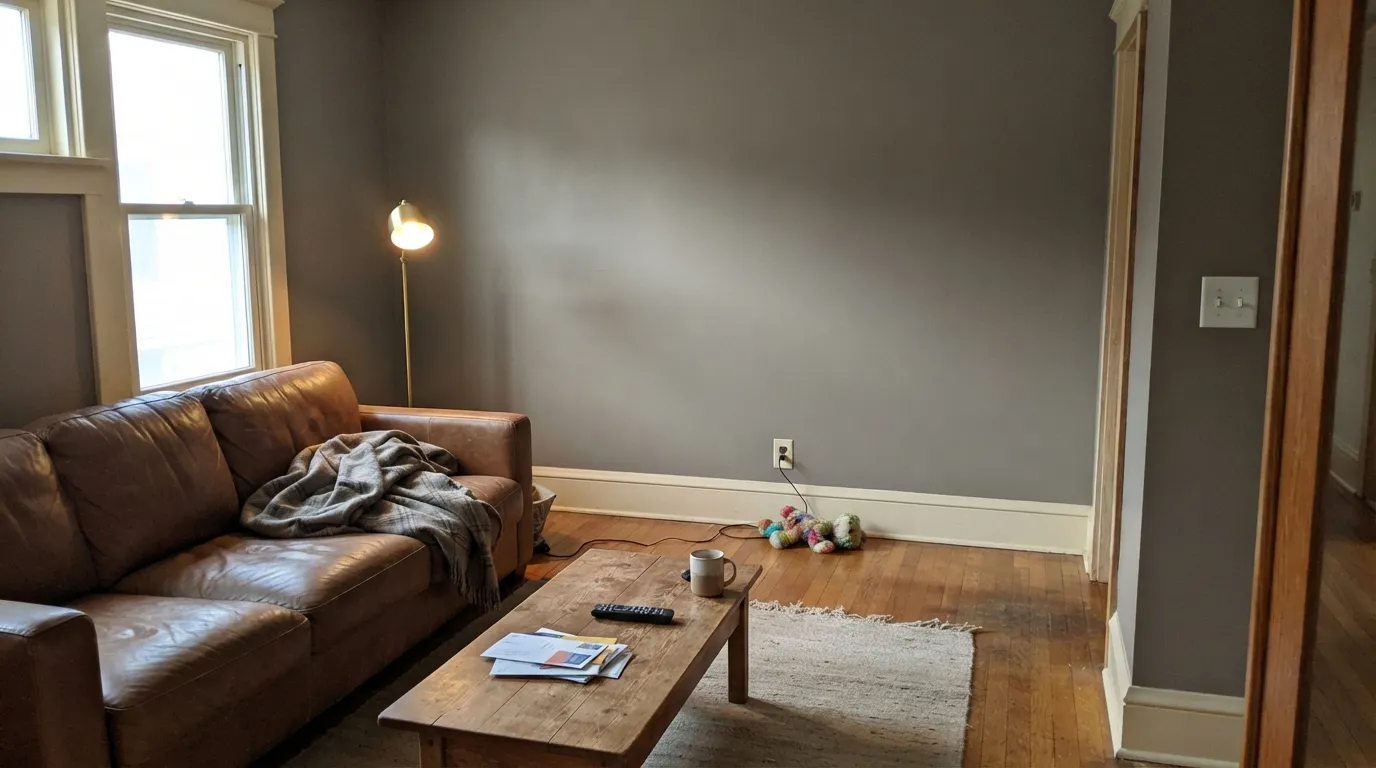 Dunn-Edwards Metal Fringe in a real room