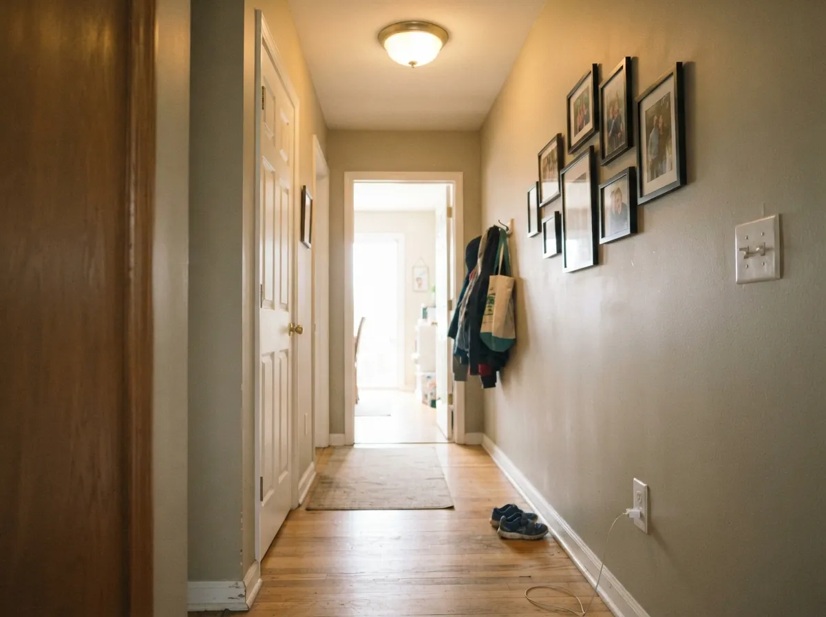 The whole-house test: hallways are where Porous Stone earns its keep, carrying room to room without picking a temperature fight.