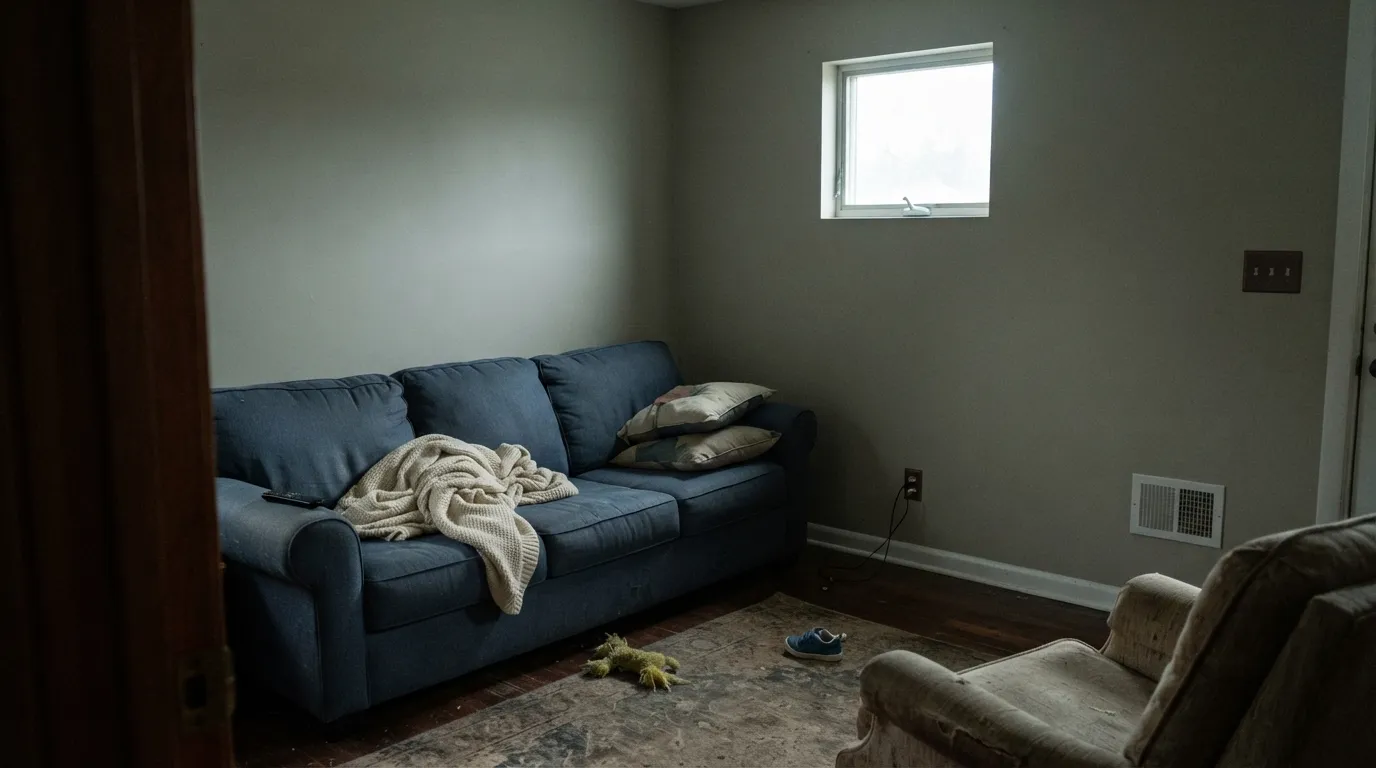 The honest shot: cool north light drains the sand and Porous Stone goes drab — the dirty-gray situation the north-room reviews describe.