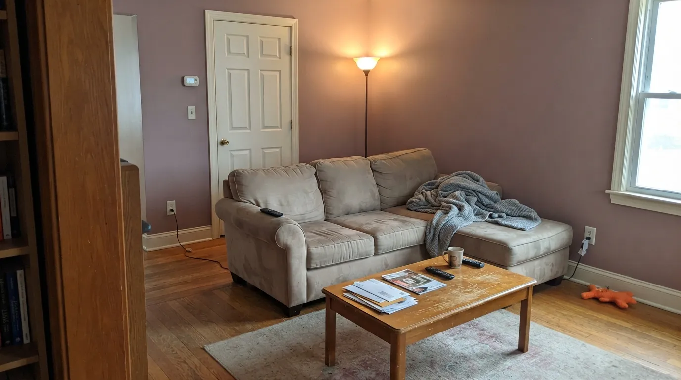Dunn-Edwards Rustic Taupe in a real room