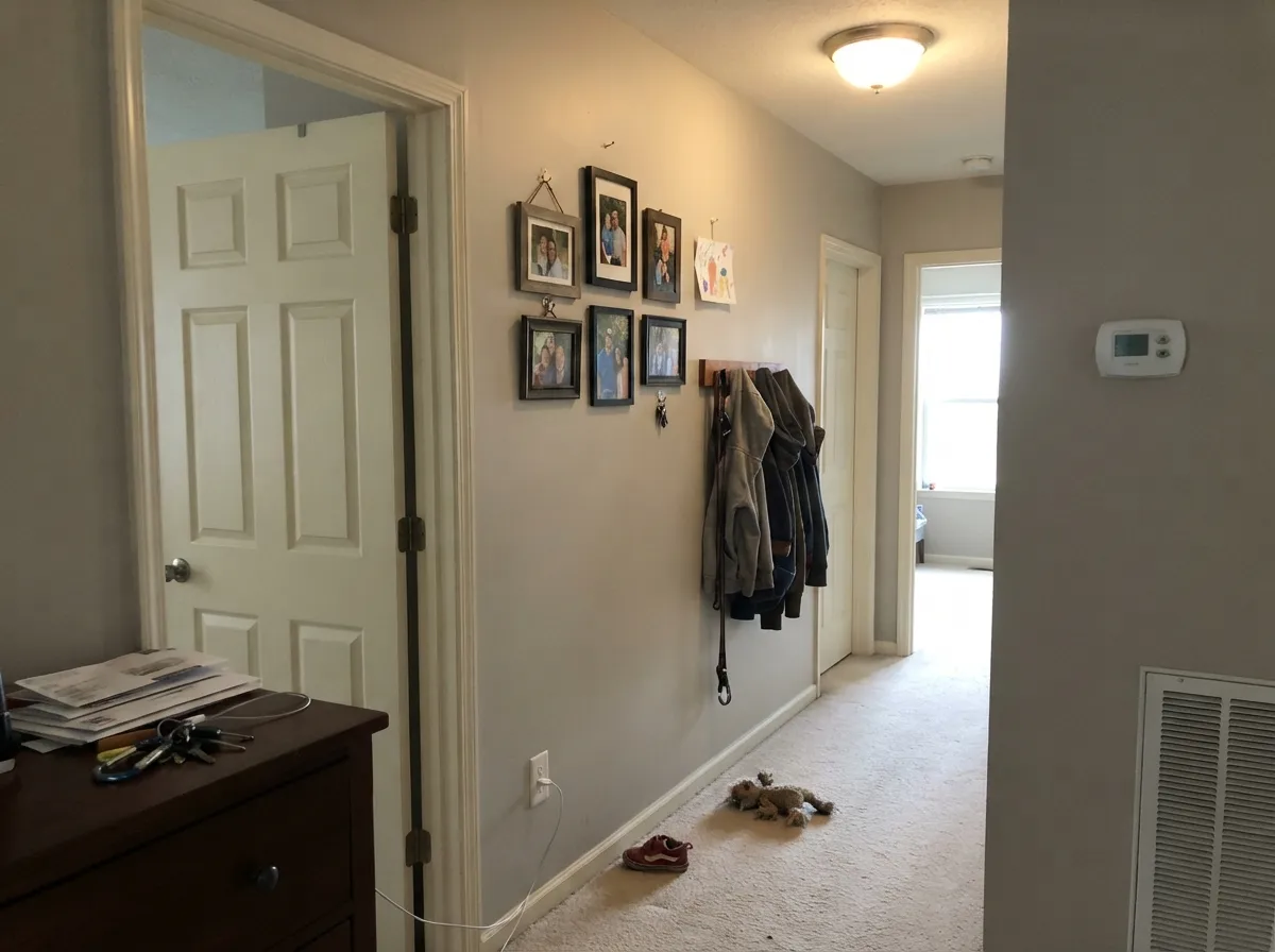 The whole-house test: hallways are where Shady earns its keep, carrying room to room without clashing.