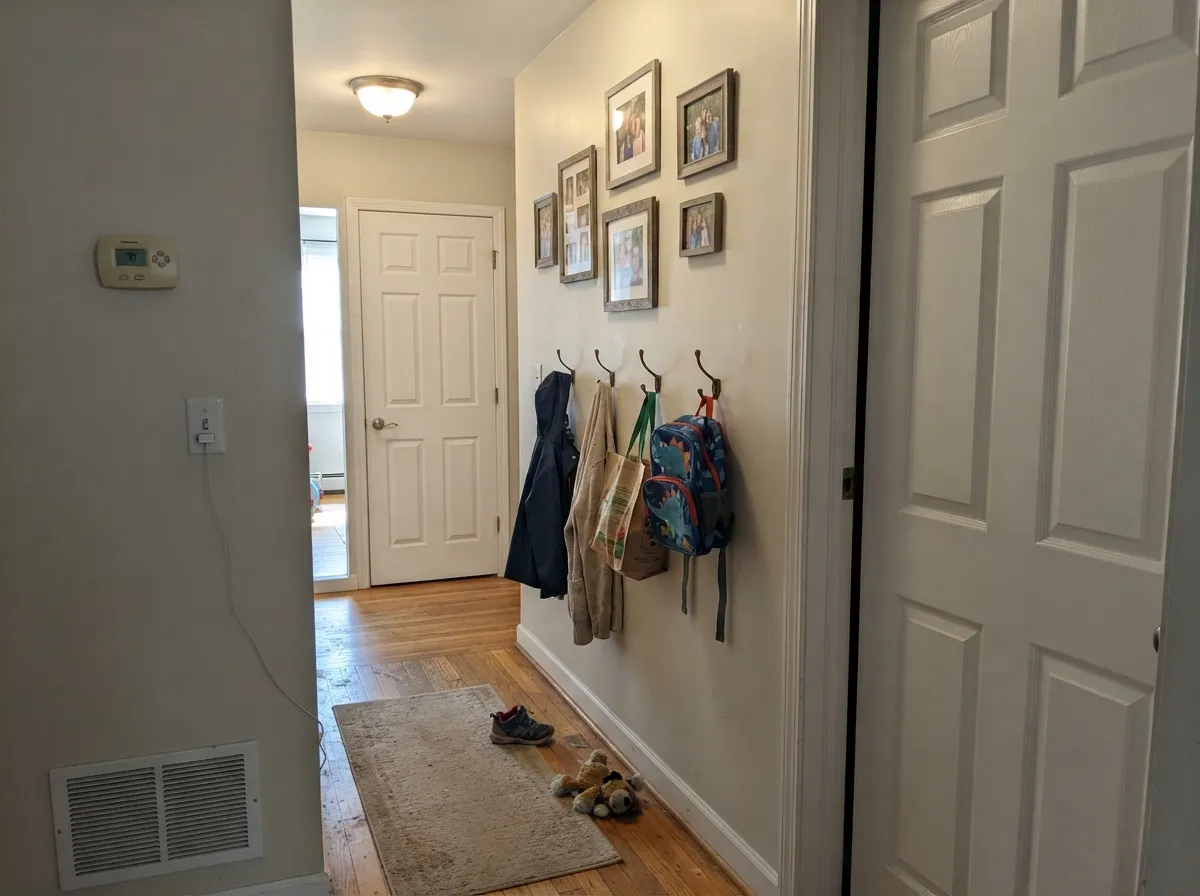 The whole-house test: hallways are where Whisper Gray earns the Instant Designer slot, carrying room to room without clashing.