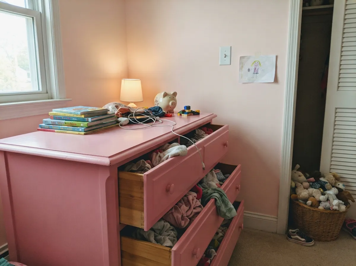 The low-regret version: candy pink on the furniture you can recast, pale pink architecture that can grow up.
