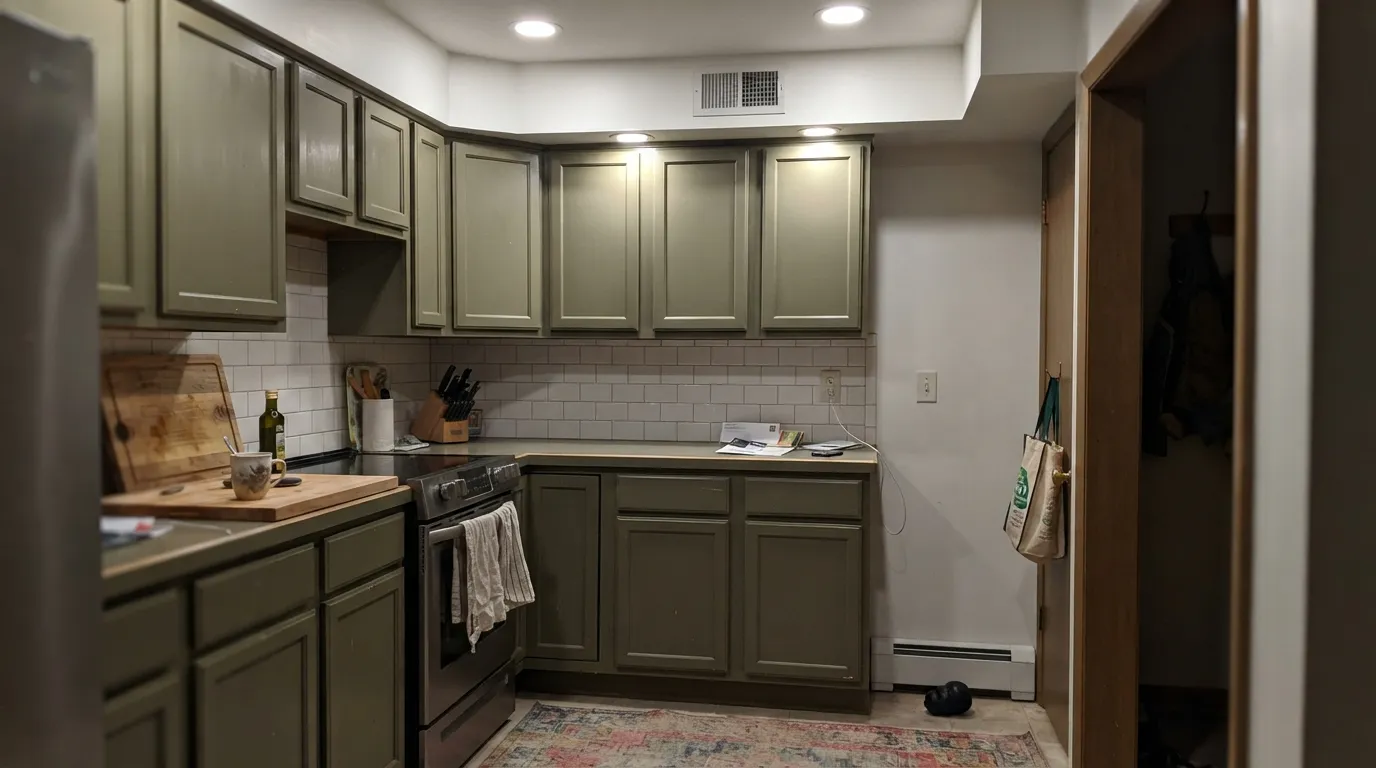 The honest shot: cool LED light with no daylight backup drains the warmth and leaves a muddy olive-brown — the exact complaint behind most disappointed reviews.