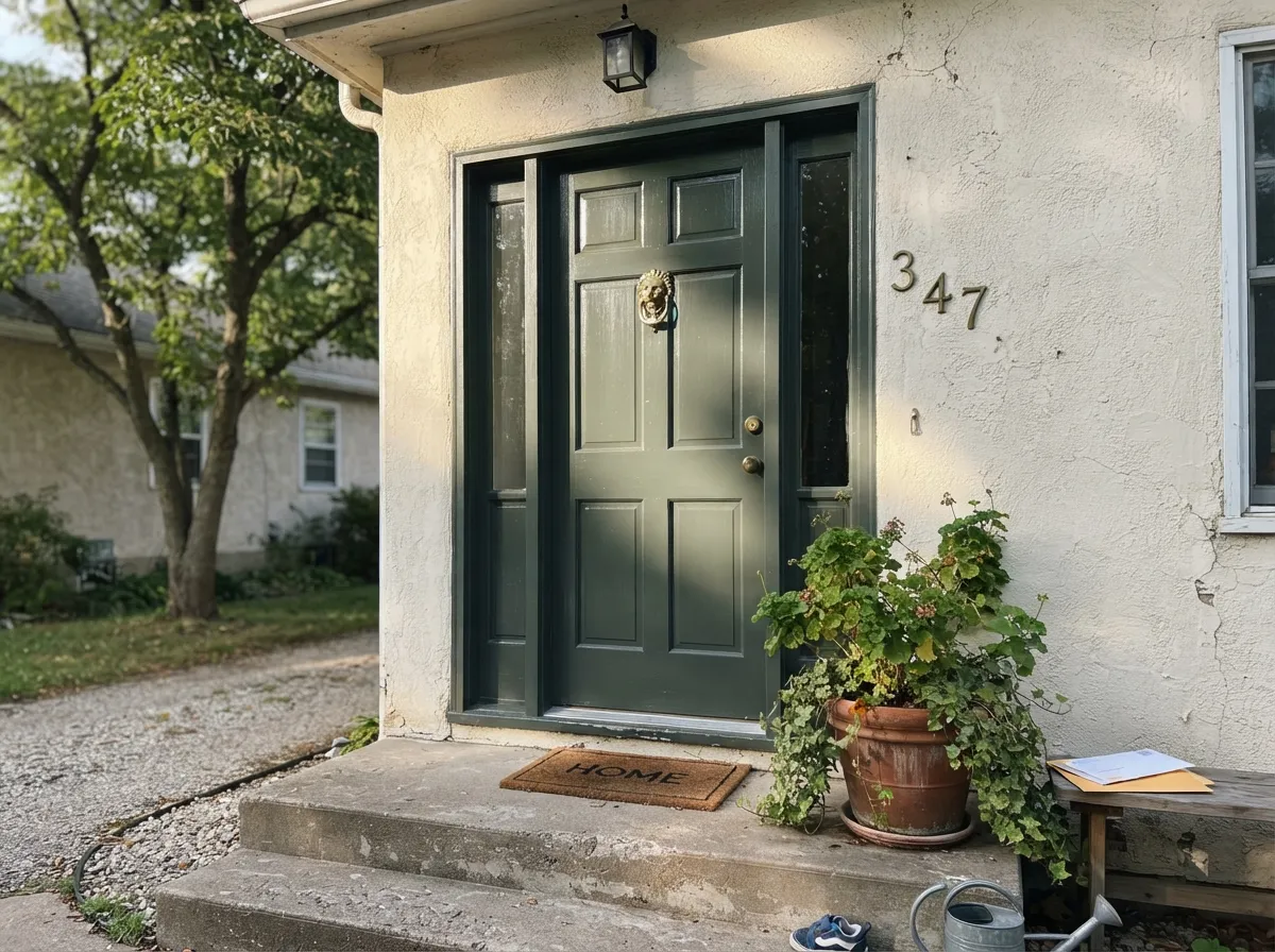 Full gloss and full sun read the color crisp and deep — classic English front-door territory.