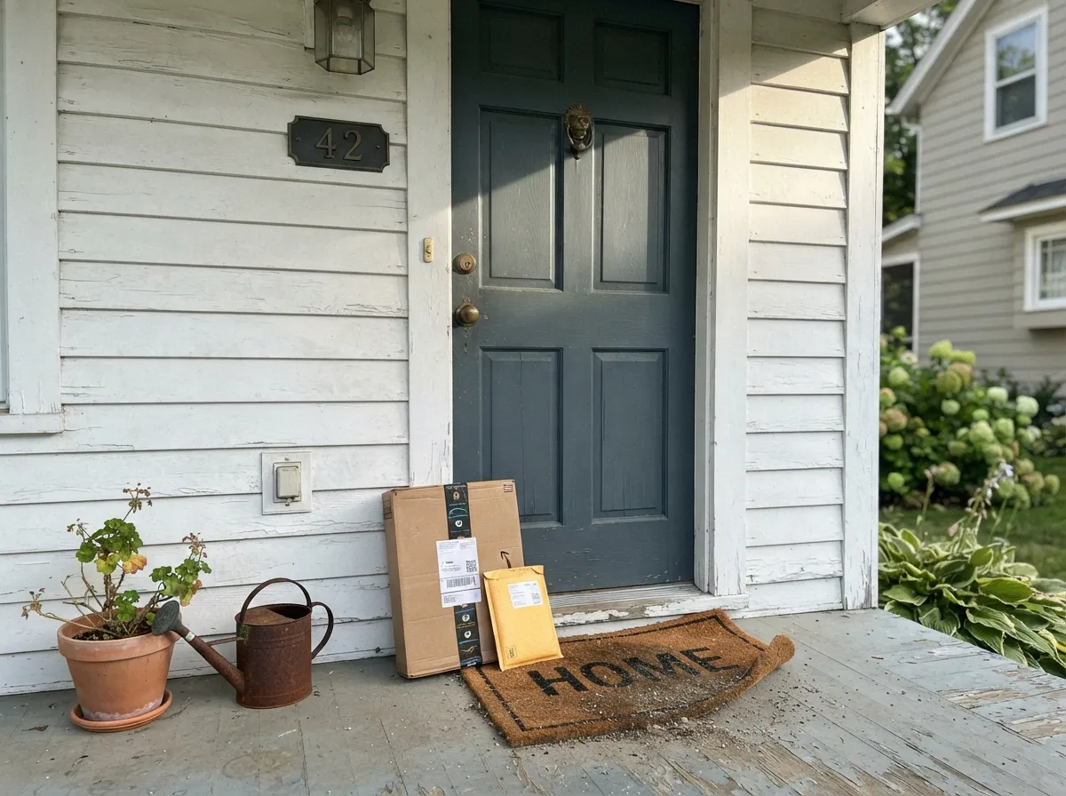 On a front door, full sun pulls the color toward a rich teal-blue — the same weathered tone Farrow & Ball matched from the historic house it's named after.