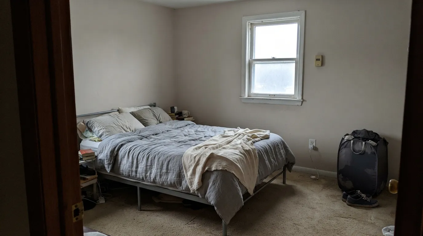 The honest shot: cool north light pulls the yellow-pink base forward and Skimming Stone goes dusty lilac — the exact surprise in the owner photos.