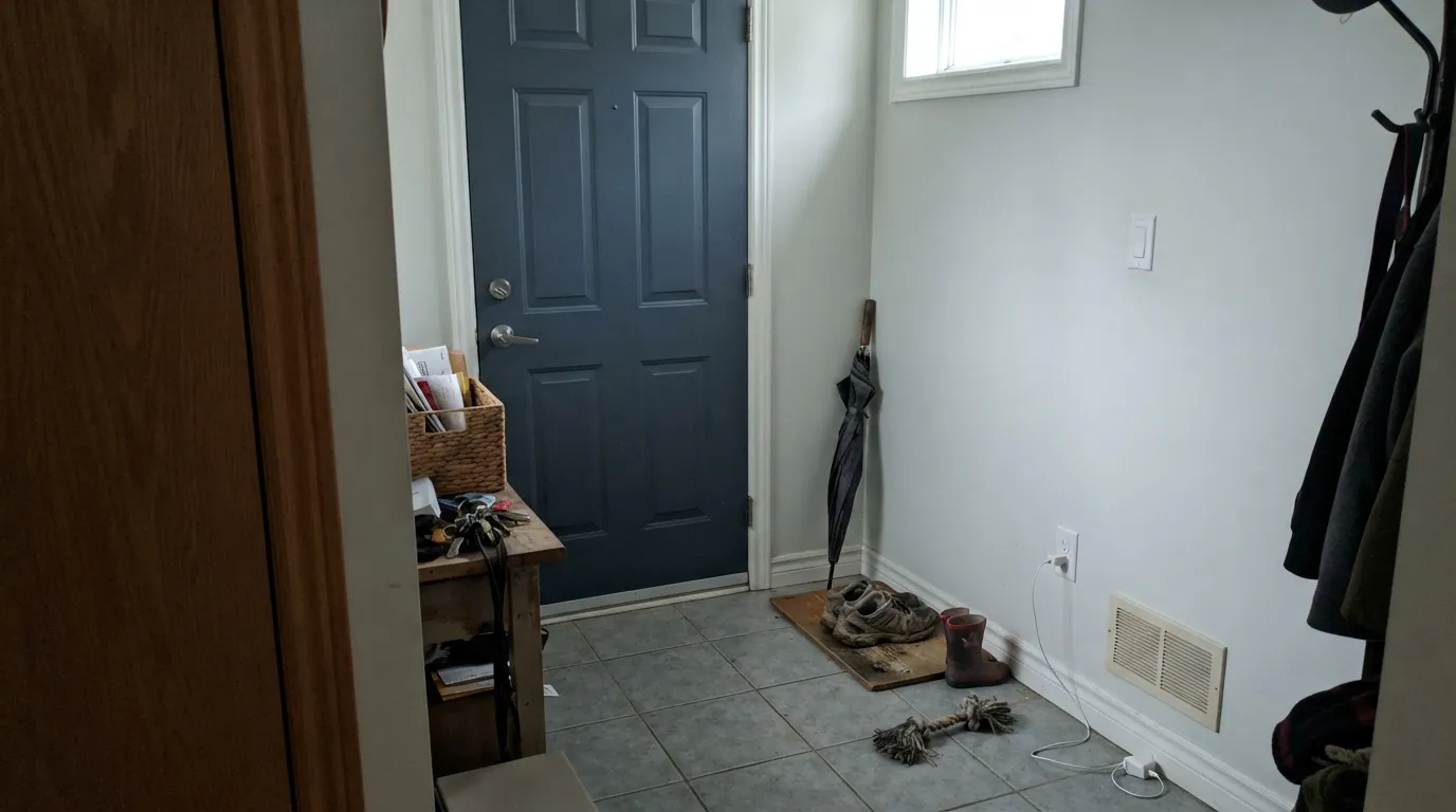 The honest shot: no south or east light, cool tile underfoot — this is where owners report Wevet going flat and toneless, the exact complaint behind its few bad reviews.