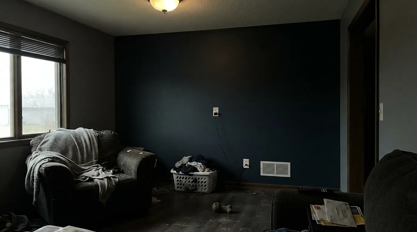 The honest shot: with no real light source, the whole reason to pick this over a true black disappears — it just reads flat black.
