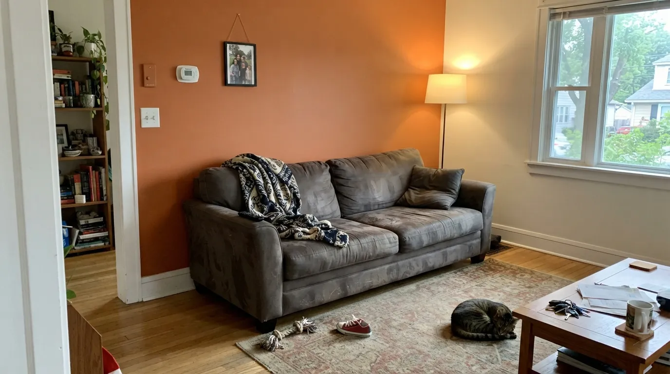 Sherwin-Williams Determined Orange in a real room