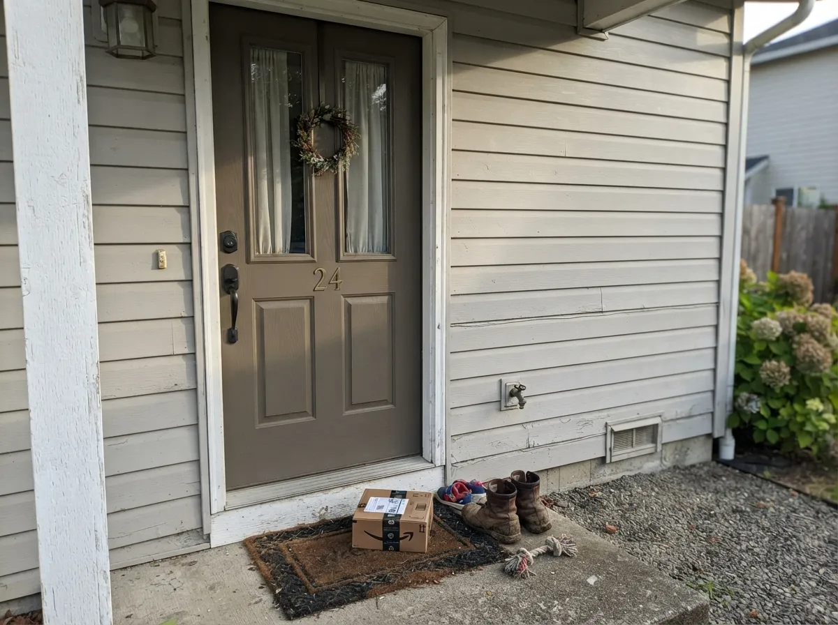 The single-can move: a Dovetail front door reads as a real color decision without repainting the whole house.