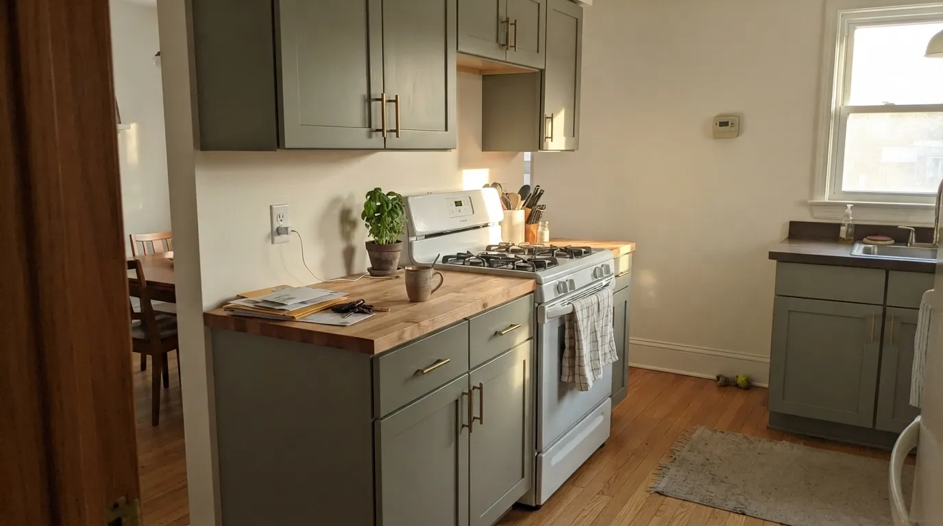 Sherwin-Williams Escape Gray in a real room