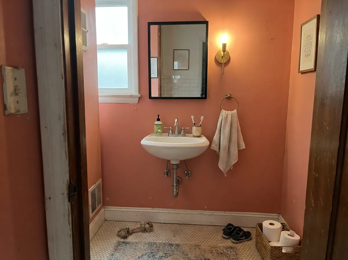 Its best room: a small powder room where the color can carry everything and the commitment is a weekend, not a decade.