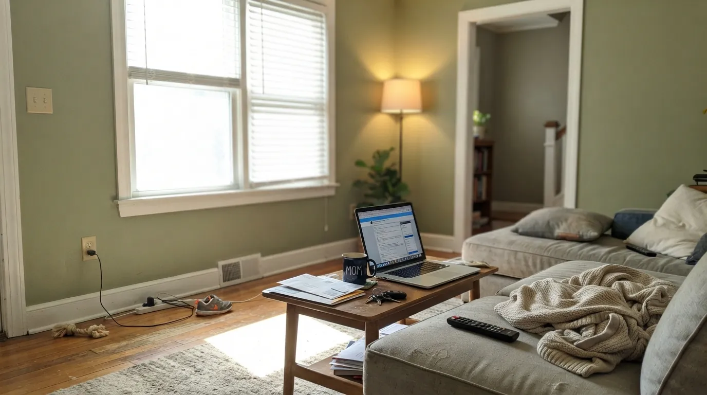 The honest shot: strong midday daylight pulls the green undertone forward and the wall reads distinctly green, not the creamy ivory the name promises.