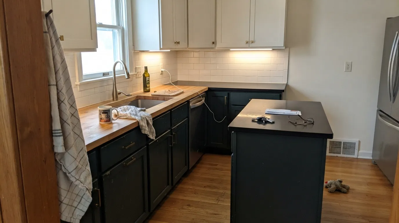 Sherwin-Williams Greenblack in a real room