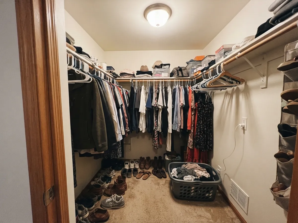 The sleeper use: in a windowless closet every point of LRV is light you get back, and clothing colors read honestly instead of warmed over.