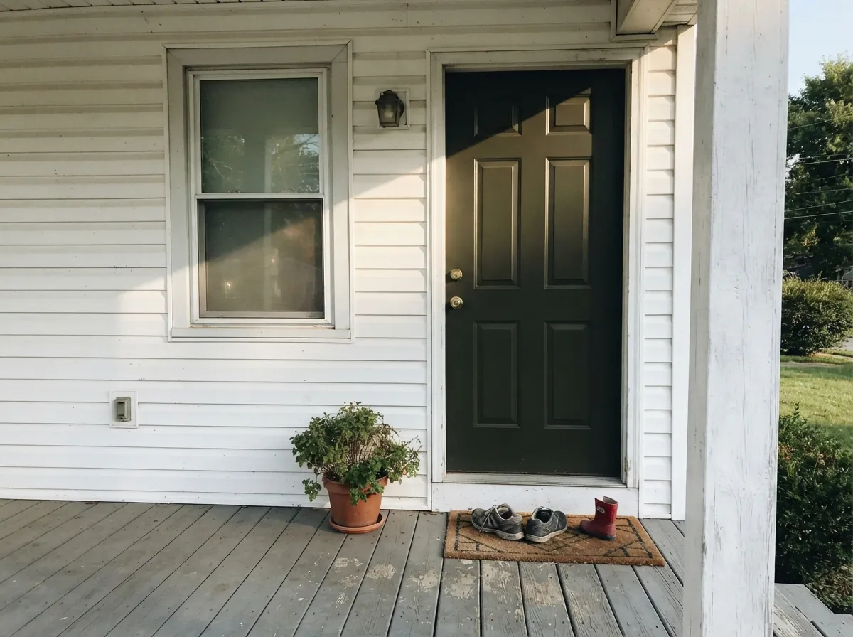 Full daylight all afternoon is exactly the light this color wants — the green is unmistakable up close, not just a dark door from the street.