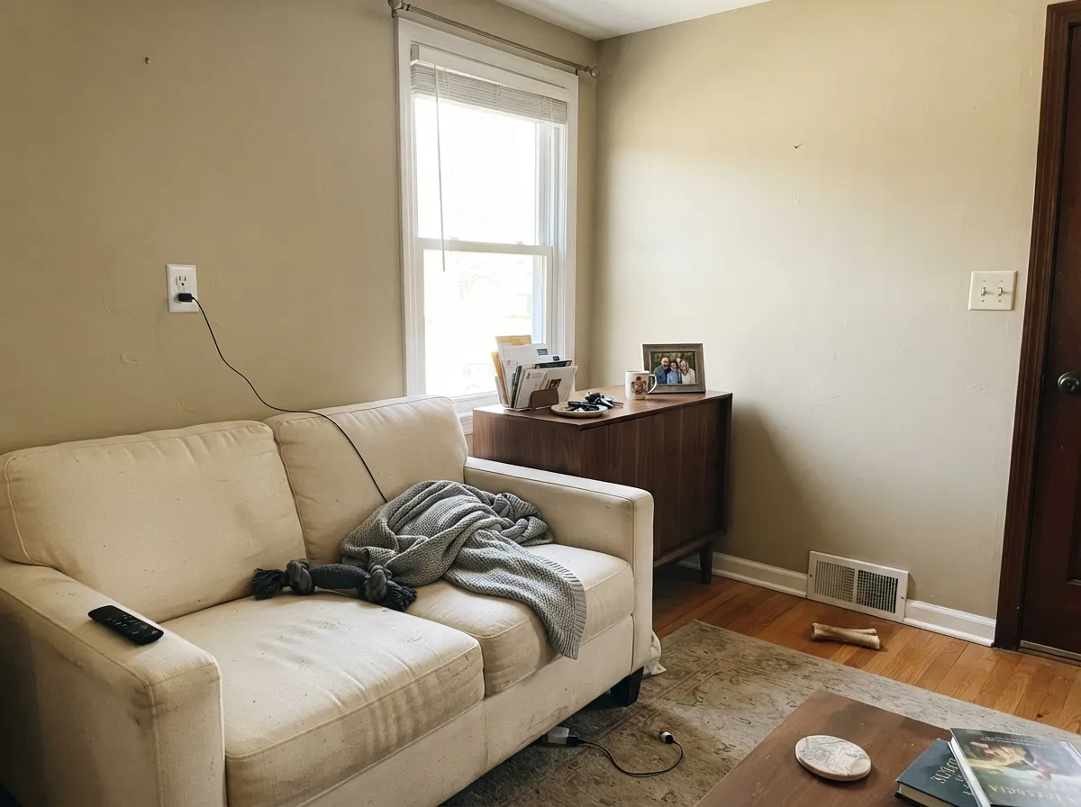 In real daylight it reads as a calm, warm neutral — not white, not beige, comfortably in between.