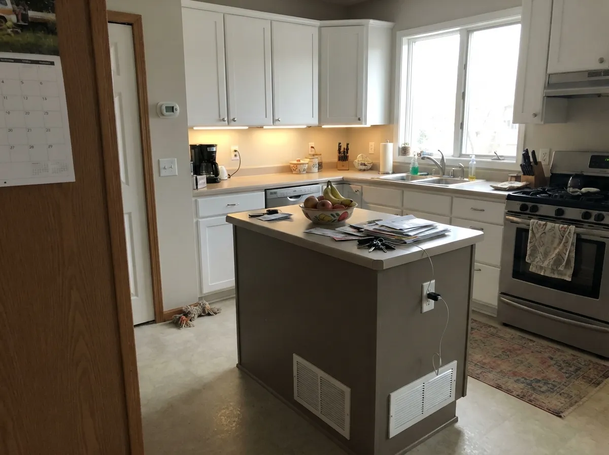 As an island color under white cabinets, the depth reads intentional instead of heavy — its best interior use.